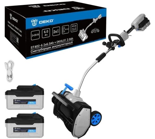 Снегоуборщик аккумуляторный Deko ST402-6 (2 АКБ и ЗУ)