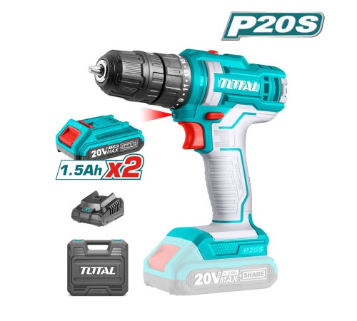 Дрель-шуруповерт аккумуляторная Total TDLI20028 (2АКБ и ЗУ)