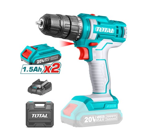 Дрель-шуруповерт аккумуляторная Total TDLI20028 (2АКБ и ЗУ)