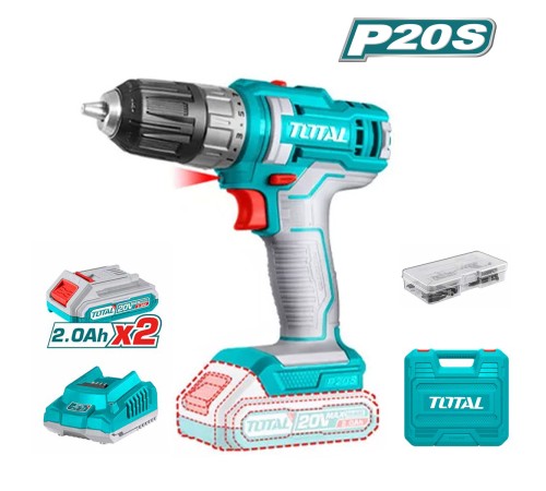 Дрель-шуруповерт аккумуляторная Total TDLI200528 (2АКБ и ЗУ)
