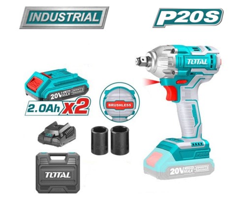 Гайковерт аккумуляторный Total TIWLI2038 (2 АКБ и ЗУ) в кейсе