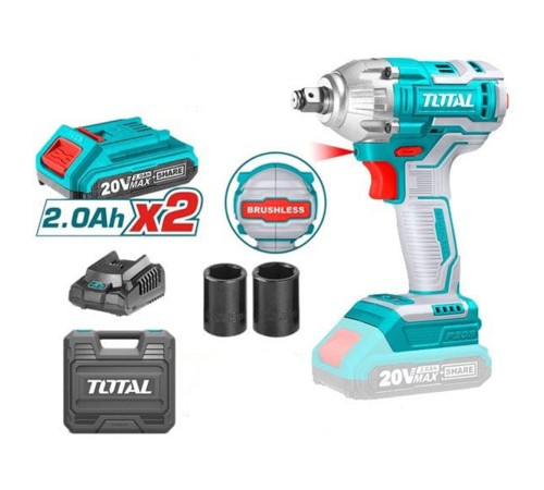 Гайковерт аккумуляторный Total TIWLI2038 (2 АКБ и ЗУ) в кейсе