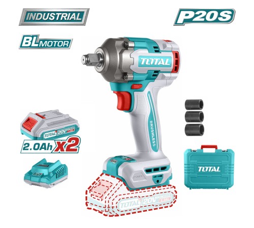 Гайковерт аккумуляторный Total TIWLI2040 (2АКБ и ЗУ)