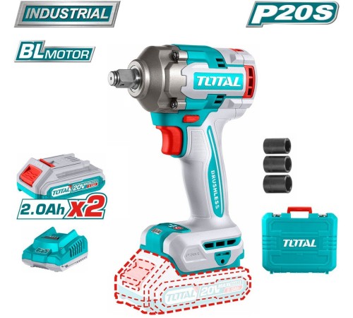 Гайковерт аккумуляторный Total TIWLI2040 (2АКБ и ЗУ)