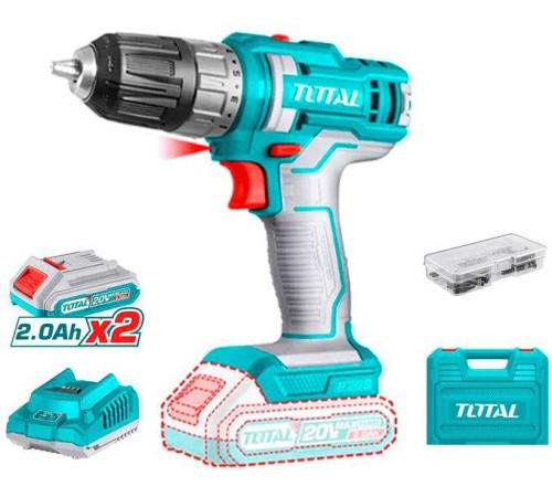 Дрель-шуруповерт аккумуляторная Total TDLI200528 (2АКБ и ЗУ)