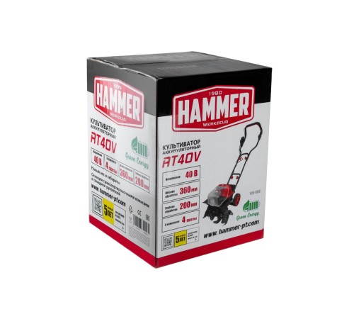 Мотокультиватор аккумуляторный Hammer RT40V (без АКБ и ЗУ)