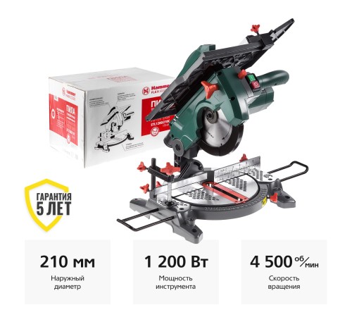 Торцовочная пила комбинированная Hammer Flex STL1200/210C