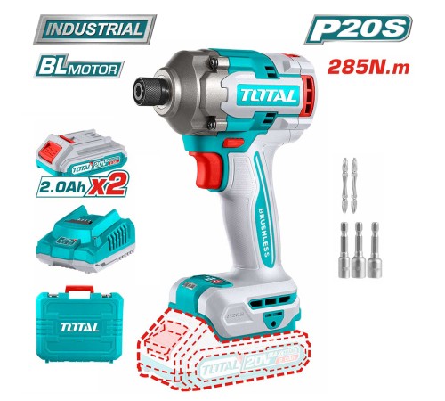 Винтоверт аккумуляторный Total TIRLI2028 (2 АКБ и ЗУ) в кейсе