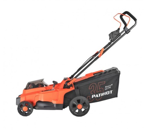 Газонокосилка аккумуляторная PATRIOT CM 440 2*21В UES, без акб и зу, бесщеточ, 37см, трав 35л пласт+мульчирование, центр. подъём 6 уровней (25-75), пласт дека