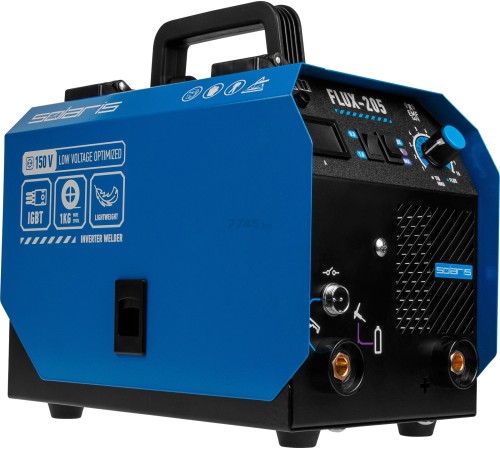 Полуавтомат сварочный Solaris FLUX-205 (230В, 20-180 А, 20,5 В / 80 В / 62 В, FLUX/MMA/TIG LIFT, байонетный разъем, без газа) SL5712-2