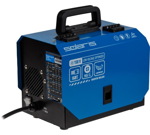 Полуавтомат сварочный Solaris FLUX-205 (230В, 20-180 А, 20,5 В / 80 В / 62 В, FLUX/MMA/TIG LIFT, байонетный разъем, без газа) SL5712-2