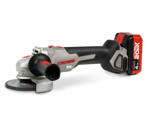 Угловая шлифмашина аккумуляторная Crown CT23001-125HX-4 BMC (2 АКБ и ЗУ)