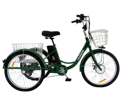 Трёхколёсный электровелосипед Smart8 Farmer Зеленый