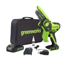 Мини пила аккумуляторная Greenworks 24V G24MCS10 (1хАКБ 4Ач и ЗУ)