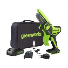 Мини пила аккумуляторная Greenworks 24V G24MCS10 (1хАКБ 4Ач и ЗУ)