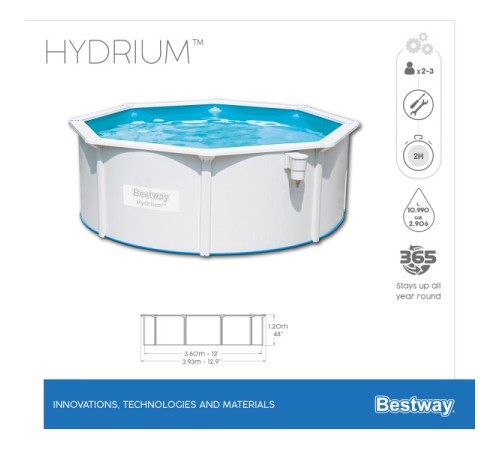 Каркасный бассейн Bestway Hydrium Pool 360x120 [56574]