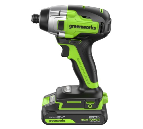 Винтоверт ударный аккумуляторный Greenworks 24V GD24ID3 (1 АКБx2Ач и ЗУ)