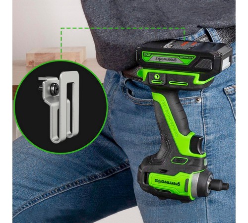 Гайковерт ударный аккумуляторный Greenworks 24V G24IW200 (1 АКБх2Ач и ЗУ)