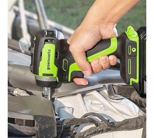 Гайковерт ударный аккумуляторный Greenworks 24V G24IW200 (1 АКБх2Ач и ЗУ)