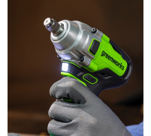 Гайковерт ударный аккумуляторный Greenworks 24V GD24IW400 (1АКБх4Ач и ЗУ)