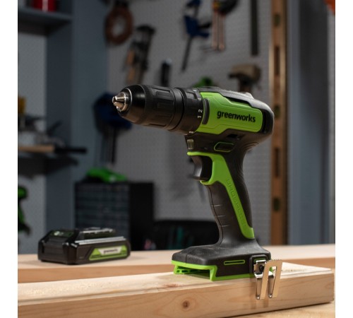 Дрель-шуруповерт аккумуляторная  Greenworks 24V GD24DD35 (2хАКБ 2Ач и ЗУ)