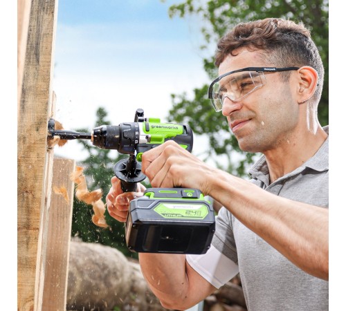 Дрель-шуруповерт аккумуляторная Greenworks 24V GD24DD90 (1хАКБ 4Ач и ЗУ)