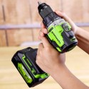 Дрель-шуруповерт аккумуляторная  Greenworks 24V GD24DD90 (2хАКБ 4Ач и ЗУ)