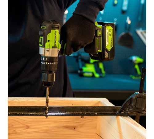 Дрель-шуруповерт ударная аккумуляторная Greenworks 24V GD24DD60 (1хАКБ 2Ач и ЗУ)