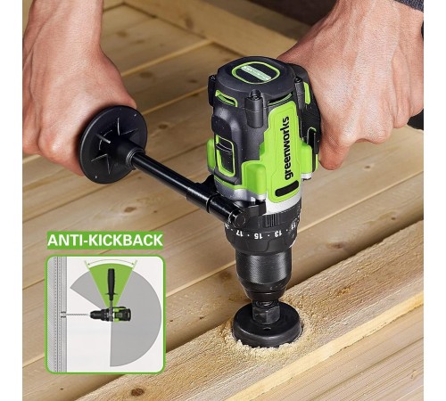 Дрель-шуруповерт ударная аккумуляторная Greenworks 24V GD24DD140 (1хАКБ 4Ач и ЗУ)