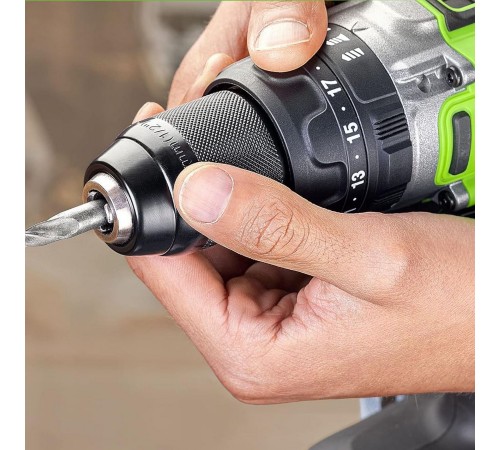 Дрель-шуруповерт ударная аккумуляторная Greenworks 24V GD24DD140 (2хАКБ 4Ач и ЗУ)