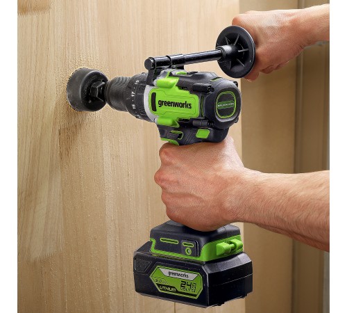 Дрель-шуруповерт ударная аккумуляторная Greenworks 24V GD24DD140 (2хАКБ 4Ач и ЗУ)