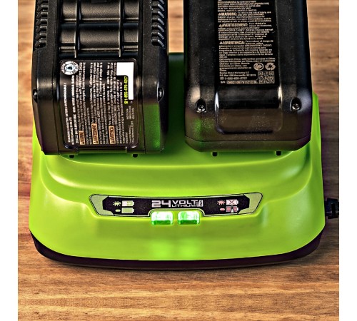 Ультрабыстрое двойное зарядное устройство  Greenworks 24V G24X2C8 8A