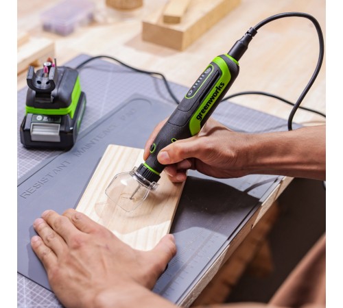 Гравер аккумуляторный Greenworks 24V G24RT (1хАКБ 2Ач и ЗУ)