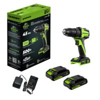 Дрель-шуруповерт аккумуляторная Greenworks 24V DD345 (2хАКБ 2Ач и ЗУ)