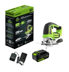 Лобзик аккумуляторный  Greenworks 24V GD24JS120 (1хАКБ 4Ач и ЗУ)