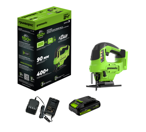 Лобзик аккумуляторный Greenworks 24V GD24JS90 (1хАКБ 4Ач и ЗУ)