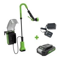 Насос аккумуляторный для полива из бочки Greenworks 24V G24SWP (1хАКБ 2Ач, ЗУ)