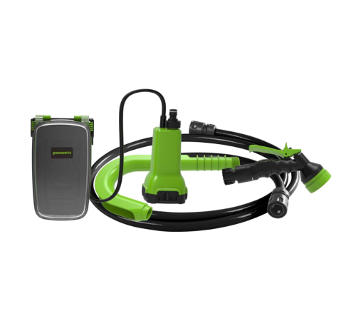 Насос аккумуляторный для полива из бочки Greenworks 24V G24SWP (1хАКБ 2Ач, ЗУ)