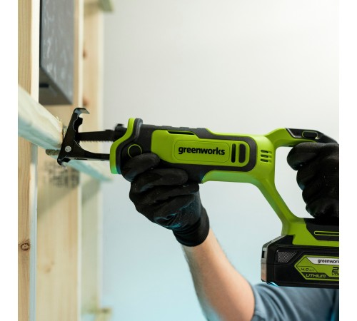 Пила сабельная аккумуляторная Greenworks GPT-BLRS-1 24V  (1хАКБ 2Ач и ЗУ)