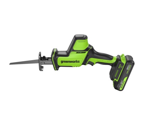 Пила сабельная аккумуляторная  Greenworks GPT-CRS-25 24V (1хАКБ 2Ач и ЗУ)