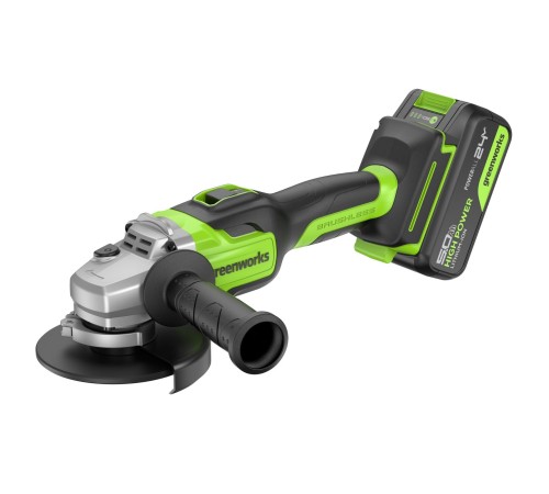 Угловая шлифовальная машина аккумуляторная  Greenworks 24V GD24AG (1хАКБ 5Ач и ЗУ)