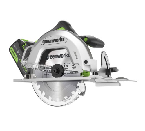 Циркулярная пила аккумуляторная Greenworks 24V GD24CS (1хАКБ 4Ач и ЗУ)