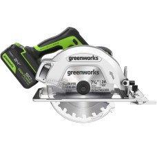 Циркулярная пила аккумуляторная  Greenworks 24V GD24CS (1хАКБ 5Ач и ЗУ)