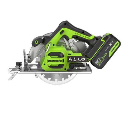 Циркулярная пила аккумуляторная  Greenworks 24V GD24CS (1хАКБ 5Ач и ЗУ)