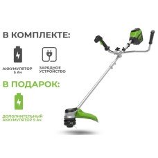 Триммер аккумуляторный Greenworks GD60BCB (2хАКБ 5Ач и ЗУ)