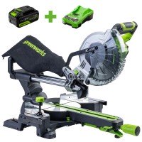 Торцовочная пила Greenworks GD24MS216 24V (1хАКБ 4Ач и ЗУ)