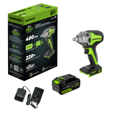 Гайковерт ударный аккумуляторный Greenworks 24V GD24IW400 (1АКБх4Ач и ЗУ)