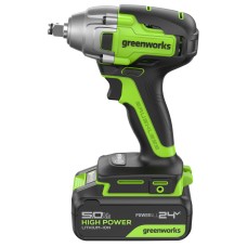 Гайковерт ударный аккумуляторный Greenworks 24V GD24IW400 (1хАКБх5Ач и ЗУ)
