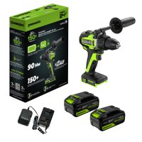 Дрель-шуруповерт аккумуляторная  Greenworks 24V GD24DD90 (2хАКБ 4Ач и ЗУ)