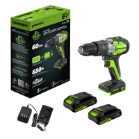 Дрель-шуруповерт ударная аккумуляторная Greenworks 24V GD24DD60 (2хАКБ 2Ач и ЗУ)